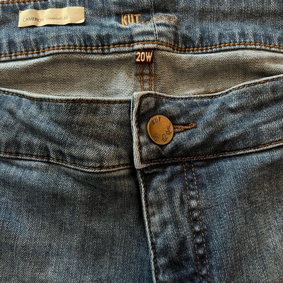 Kut from the Kloth Cameron Straight Leg Rolled Denim Blue Jeans, Sz 20w - Picture 4 of 6